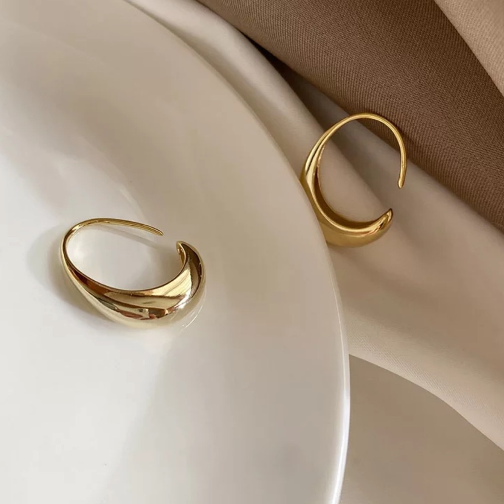 NEW 18K GOLD FRENCH EARRINGS - Picture 2 of 4